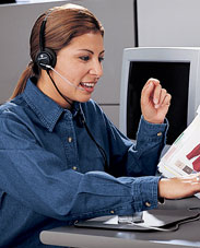 Telephone saleswoman